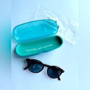 BRAND NEW ZENNI Tortoise Shell Sunglasses Frames +1.50 W/Turquoise Hard Case NEW